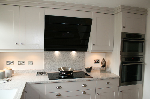 Angled Glass Extractor Over Induction Hob
