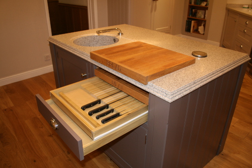 Island With Knife Drawer And Chopping-Board