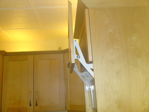 Vertical Lift Door To Hide Microwave