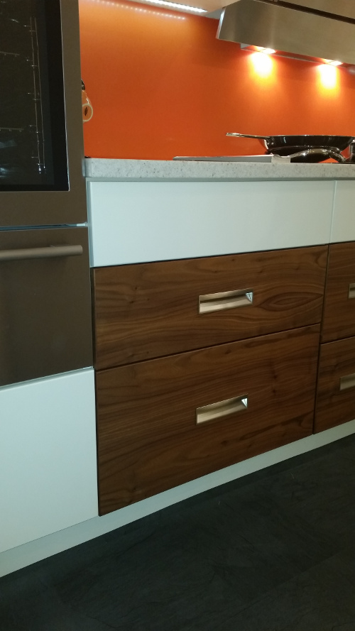Walnut Pan Drawer Units With St-St Recess Handle Pulls