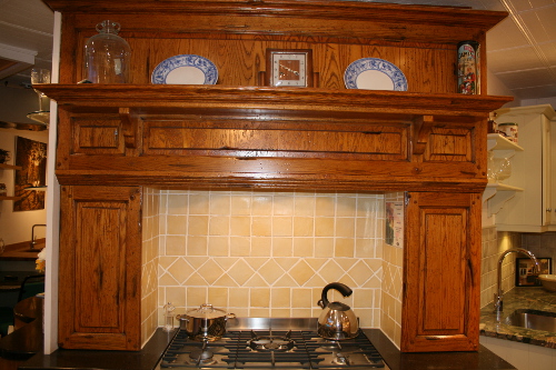 Overmantle In Distressed And Stained Oak