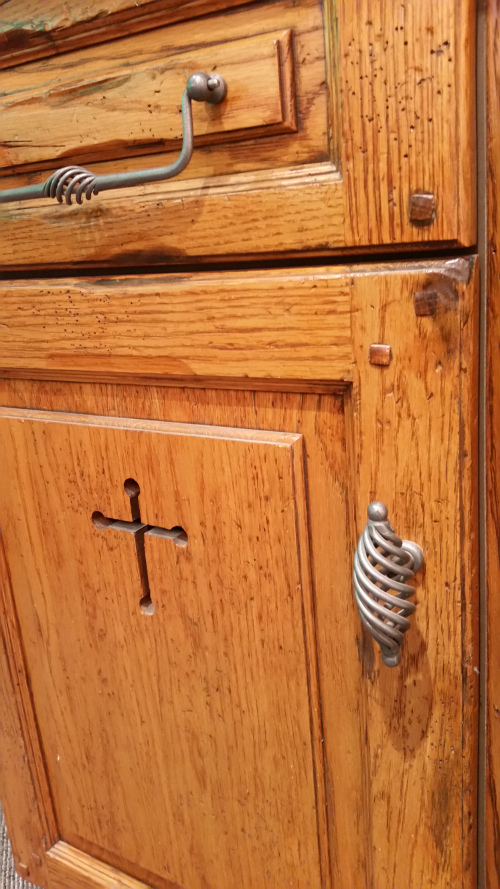 Solid Oak Distressed And Pegged Door